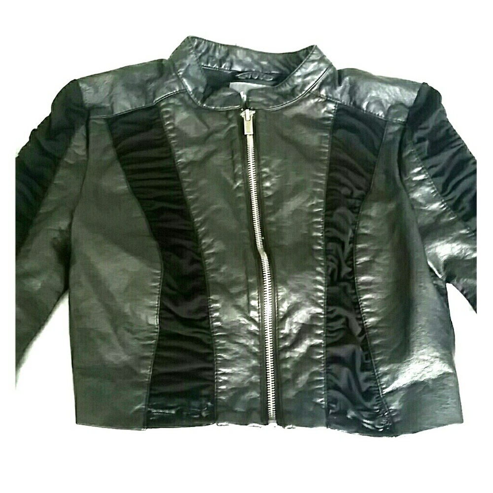 Charlotte Russe cropped faux leather jacket